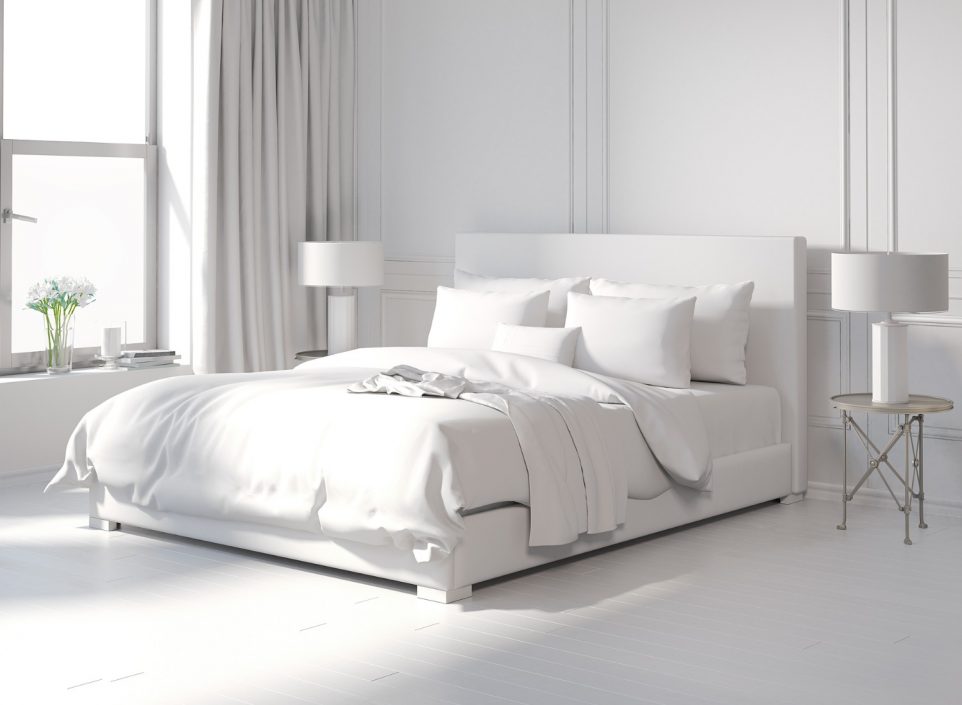 Contemporary white bedroom