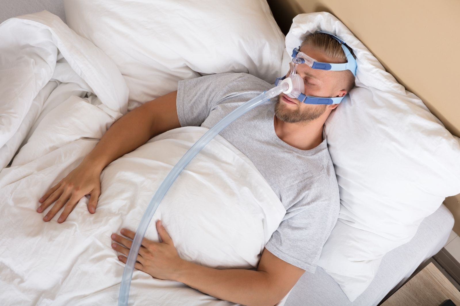 man with a cpap machine